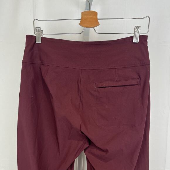 ATHLETA Wander Slim Ankle Pants Maroon Wine Burgundy Red 486209 10T 10 Tall - Picture 6 of 10